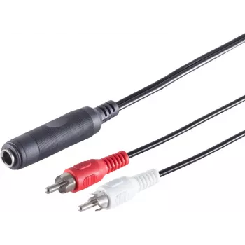 Cable de audio ShiverPeaks 3 polos 6,3 mm a RCA (cinch) 0,2 m, modelo 30521