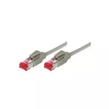Tecline - Cable de red - RJ-45 (M) a RJ-45 (M) - 1,5 m - SFTP, PiMF - CAT 6 - Apantallado, protección de lengüeta - Gris (744015)