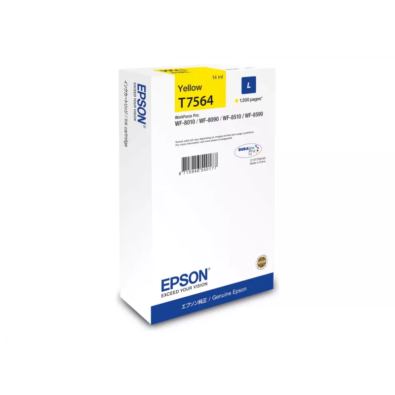 Epson C13T75644N cartucho de tinta 1 unidad original alto rendimiento (L) amarillo