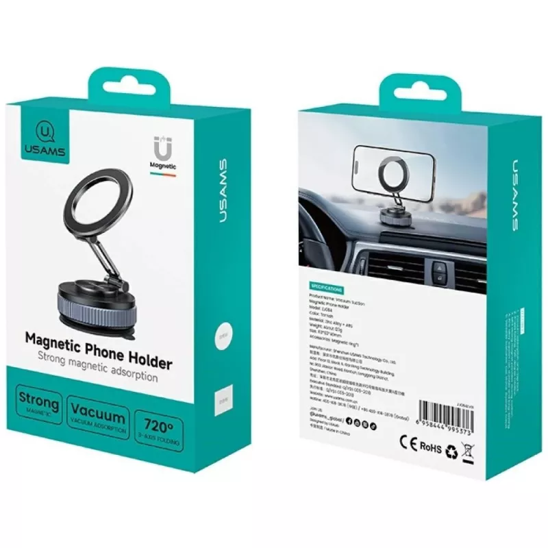 Soporte para móvil USAMS ZJ084 magnetic tarnish — soporte magnético para coche/mesa para smartphones