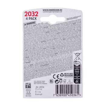 PILA ENERGIZER SPECIALIZED CR2032, 4 uds., 3V, ECO