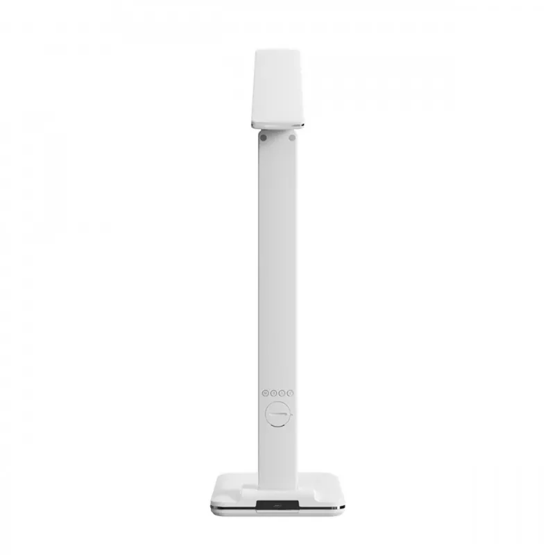 Media-Tech MT222 Leditou lámpara de escritorio LED con cargador inalámbrico Qi de 15 W, reloj, alarma, termómetro, blanca
