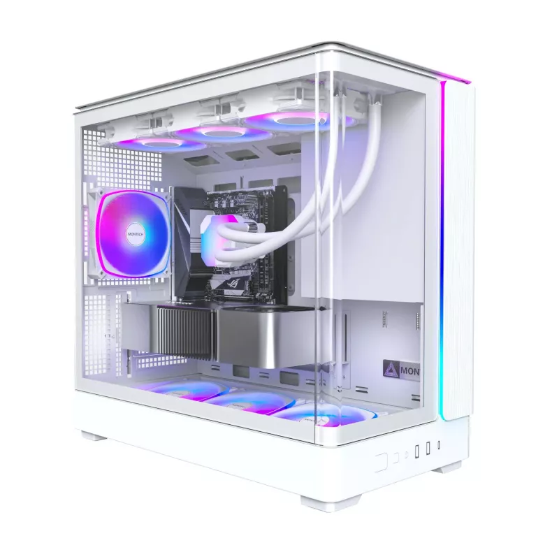 Caja para PC Montech KING 15 PRO blanca — Micro ATX / Mini-ITX, Midi Tower