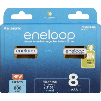 Baterías PANASONIC ENELOOP AAA 800 mAh 8 uds. (BK-4MCDE/8HH)