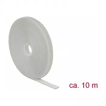 Cinta de velcro DeLOCK gris 13 mm 10 m 1 ud.