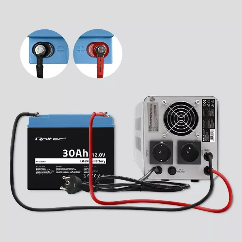 Batería LiFePO4 recargable QOLTEC 12,8V 30Ah 384Wh con BMS