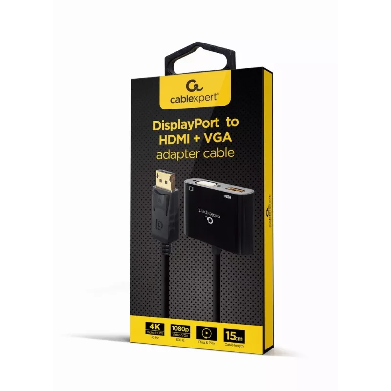 Cable DisplayPort Gembird A-DPM-HDMIFVGAF-01 0,1 m negro