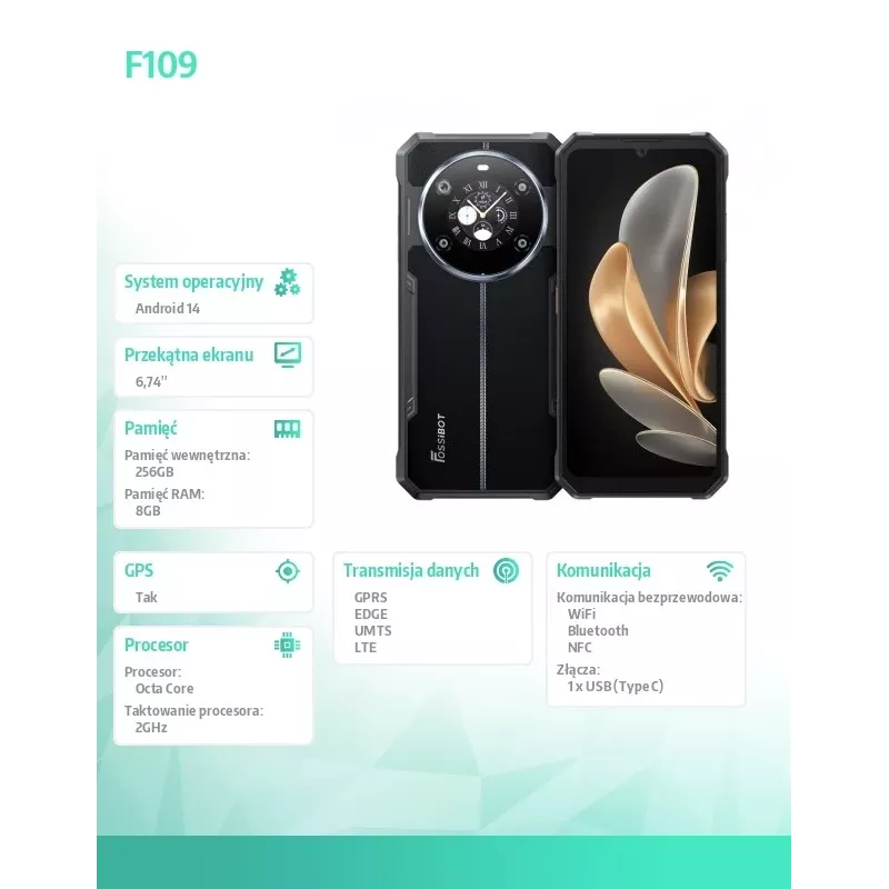 Smartphone FOSSiBOT F109 negro – smartphone compacto, color: negro
