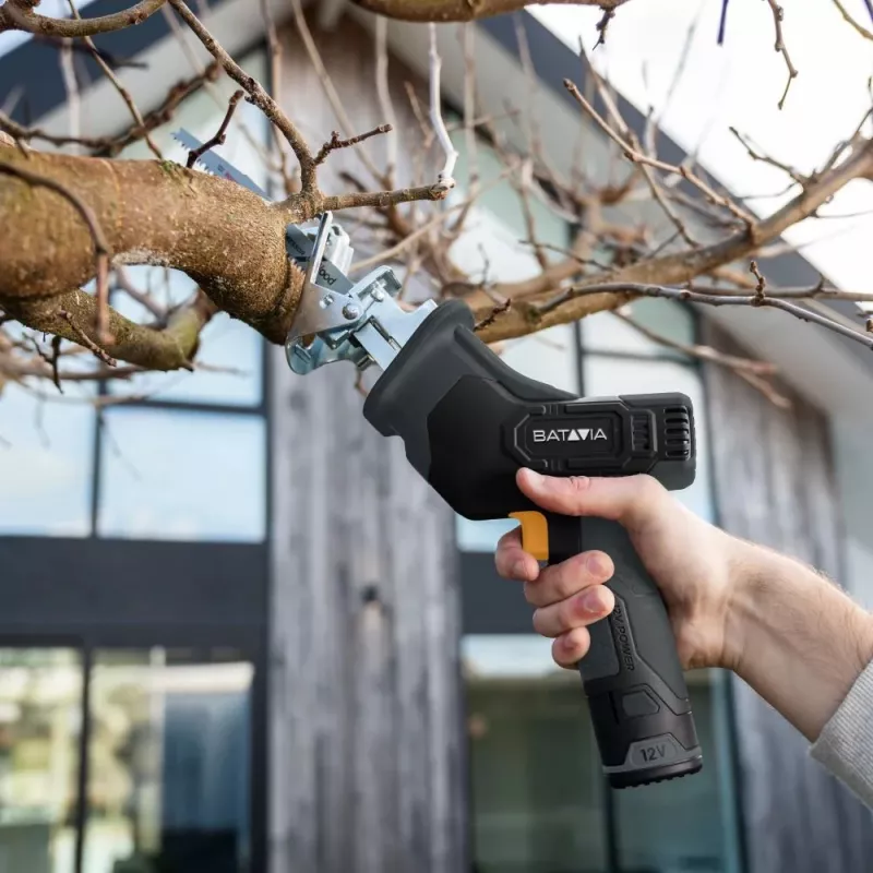 Batavia B.V. | Sierra sable a batería 12V - Set Fixxpack 2.0 (incl. batería 2,0Ah y cable de carga USB-C)