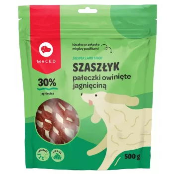 MACED Brocheta de jamón de cordero – snack para perros – 500 g