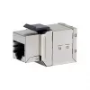 Conector hembra en línea Keystone Cat6 apantallado, set de 8, EQUIP — formato plano, RJ-45, 17×35,5×24,4 mm, plateado