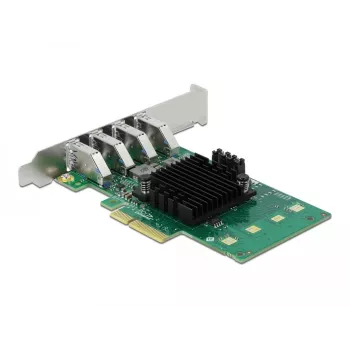 DeLOCK tarjeta PCI Express x4 a 4 x externo USB 3.0 Quad Channel - formato Low Profile
