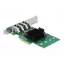 DeLOCK tarjeta PCI Express x4 a 4 x externo USB 3.0 Quad Channel - formato Low Profile