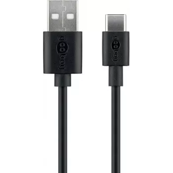 Cable USB Goobay - USB (macho) a USB-C (macho) - USB 2.0 - 3 A - 2,0 m - negro (59122)