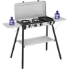 Camping Kitchen 2 Multi Cook Plus, cocina de gas gris, 2 zonas de cocción 2x 1,8 kW + plancha 0,9 kW, modelo 2025
