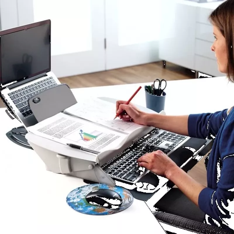 Fellowes Easy Glide atril inclinable para escritura/documentos - soporte para originales - gris, negro (8210001)