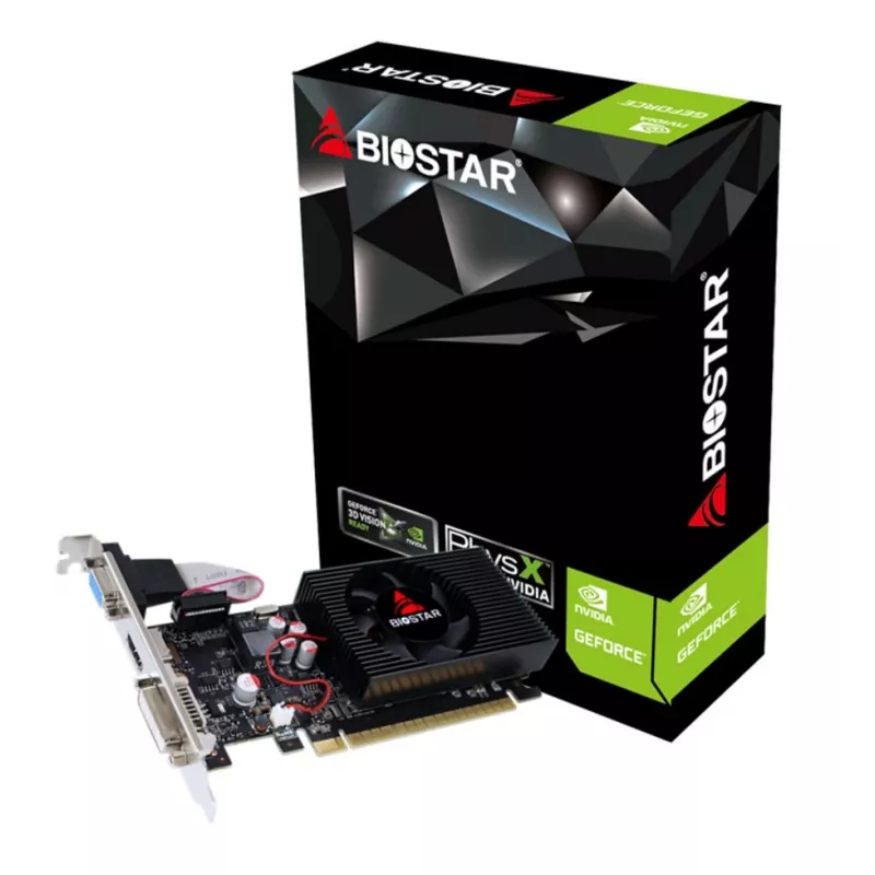Tarjeta gráfica BIOSTAR GeForce GT 730 VN7313THX1 — 2 GB GDDR3, 128 bits, PCIe 2.0, 700 MHz