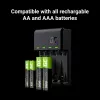 Cargador Green Cell GC VitalCharger con 4 pilas AA 2000mAh NiMH
