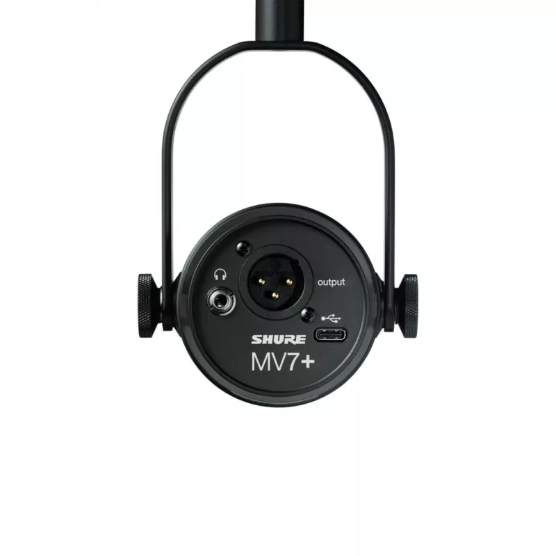 Shure MV7+-K-BNDL - micrófono para locución/canto con conexión XLR/USB-C, negro + soporte de mesa GATOR