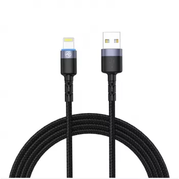 Cable de datos USB a Lightning Tellur 1,2 m nailon trenzado negro