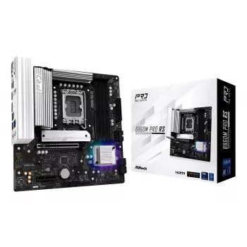 Placa base ASROCK B860M Pro RS — Intel B860, LGA 1851, micro ATX, DDR5, 4× DIMM, 2.5Gb LAN, 1×PCIe5 x16