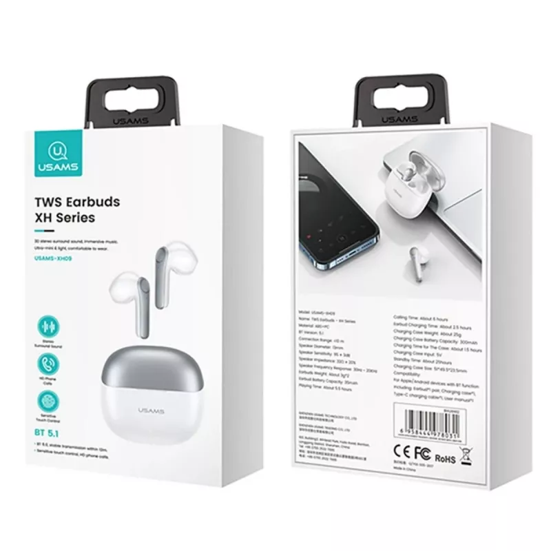 Auriculares USAMS TWSXH Series Dual Mic Wireless azul/azul BHUXH03