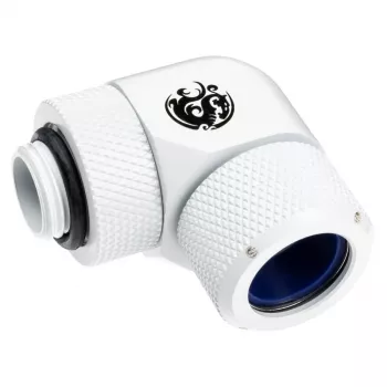 BitsPower BP-DWE90RMLA14 — Conector giratorio de 90° de latón, diámetro 1,4 cm, blanco