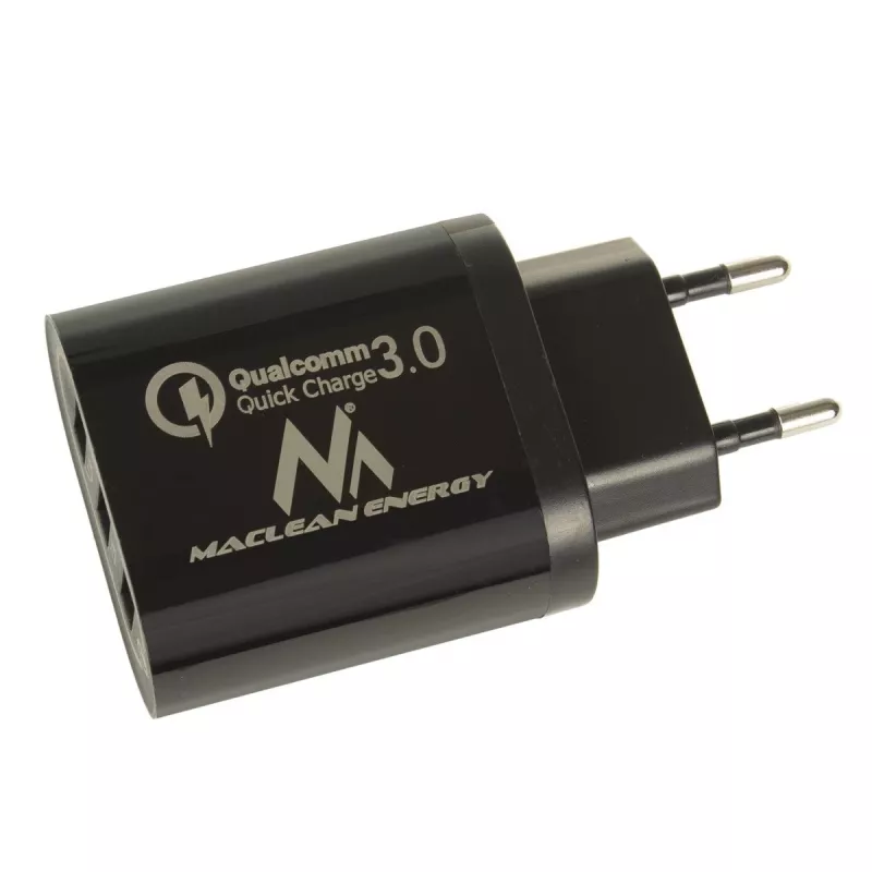 Cargador de pared USB MACLEAN MCE479B — 3 puertos USB, 18W de potencia total, compacto