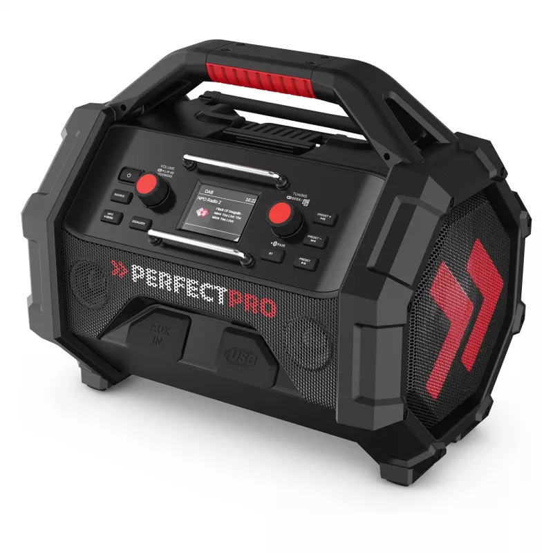 Radio de obra portátil PerfectPro ROCKTAGON 18V — radio de obra a batería