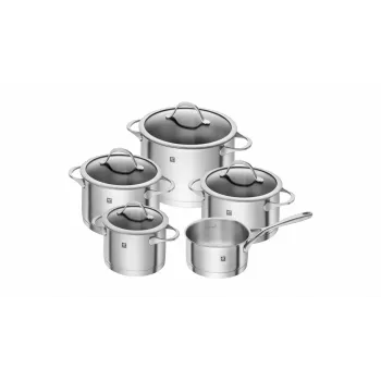 ZWILLING Essence set de 5 piezas de menaje de acero inoxidable con tapas de cristal