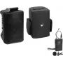 Sistema PA inalámbrico portátil Omnitronic PORTY-8A con micrófono de solapa y bolsa blanda