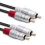 Qoltec 52338 cable de audio, 2 x RCA macho a 2 x RCA macho, 3 m, negro