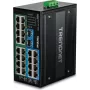 TRENDnet Switch industrial 26 puertos Gbit PoE+ metal carril DIN (TI-PG262)