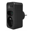 Regleta de enchufes MACLEAN MCE249 F/B – 2 tomas AC (16A + 6A) con 2×USB-A y 2×USB-C PD 20W, conector EU, negro