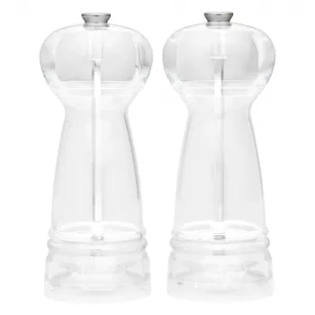 Set de molinillos de sal y pimienta Salter BW12949EU7, cuerpos transparentes, molienda manual