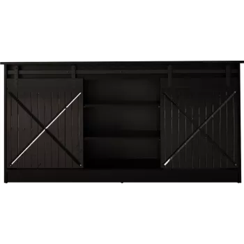 Cómoda 160x80x35 GRANERO negro/negro brillante