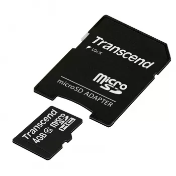 Tarjeta de memoria flash Transcend 4GB MicroSDHC Class 10 con adaptador