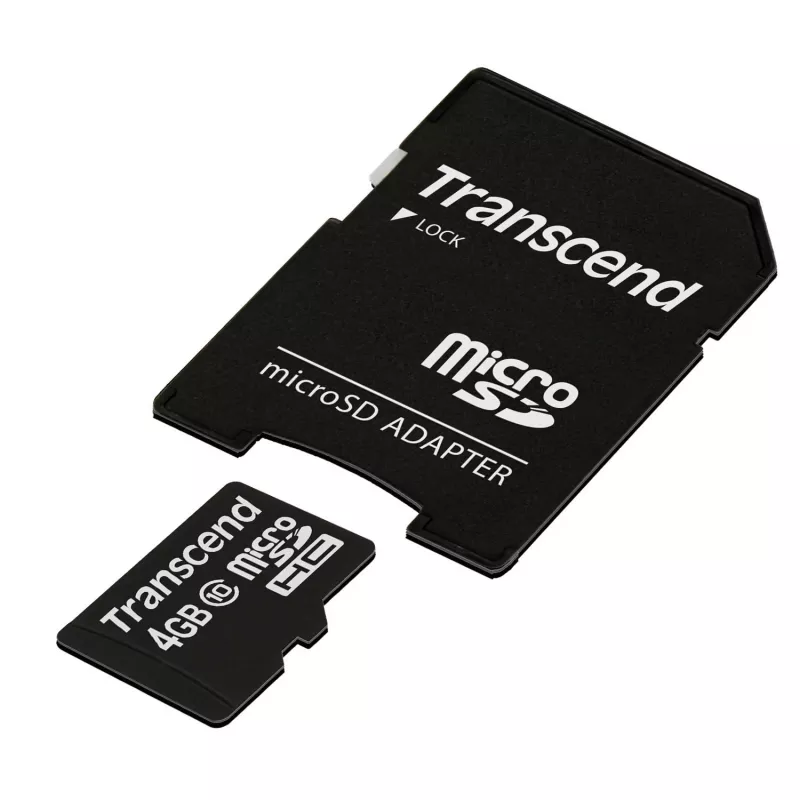 Tarjeta de memoria flash Transcend 4GB MicroSDHC Class 10 con adaptador