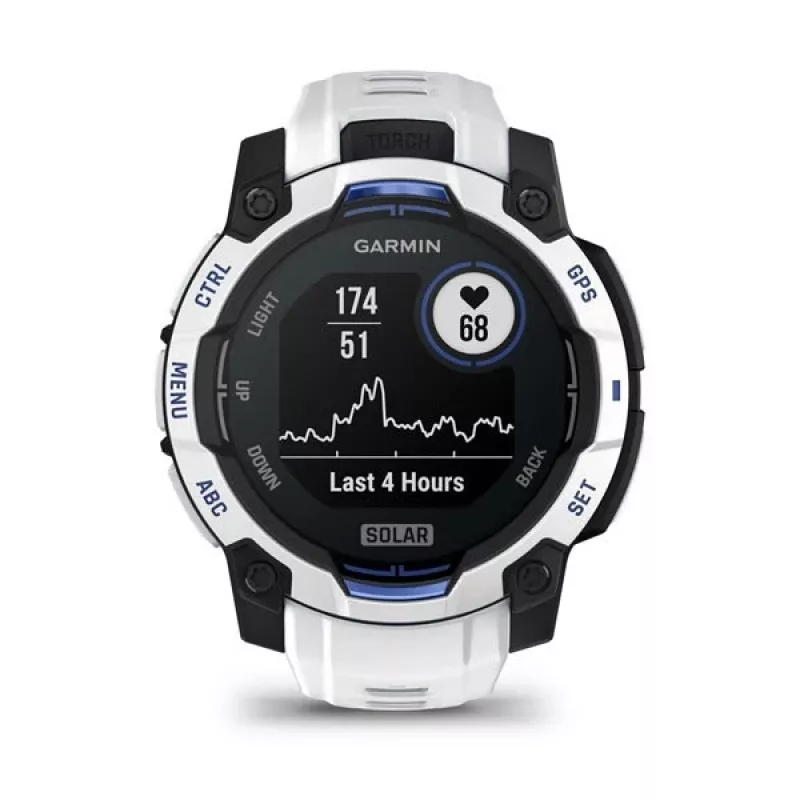 Garmin Instinct 3 Solar smartwatch, 45 mm, Black/Stone White, correa de silicona (010-02934-03)