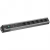 Unidad de distribución de corriente Bachmann 300.012, PDU Basic, 6 salidas AC, 2HE, cable de 2 m, negro/gris