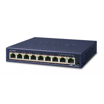 PLANET GSD-908HP - Switch - 8 x 10/100/1000 (PoE+) + 1 x 10/100/1000 (Uplink) - sobremesa - PoE+ (GSD-908HP)