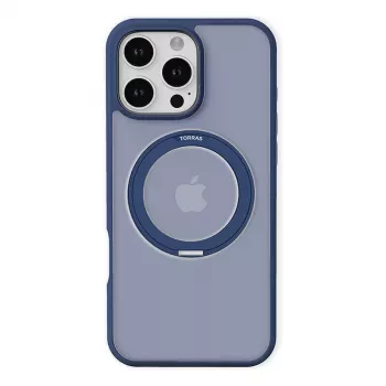 Funda protectora Torras Ostand Pro para iPhone 16 Pro, azul, diseño delgado