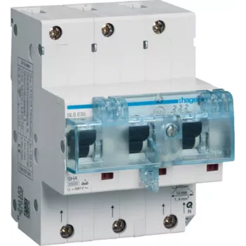 Hager HTN335E. Número de polos: 3P, color del producto: gris, tensión de bobina: 690 V. Tensión de entrada AC: 230/400 V, frecuencia de entrada AC: 50/60 Hz, nominal