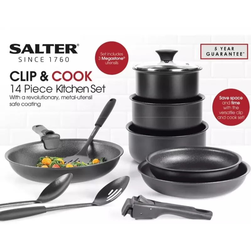 Set de utensilios de cocina Salter BW12055IS 14 piezas de acero inoxidable