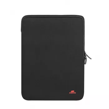 Funda antichoque RIVACASE 5221 para MacBook 13, vertical, negra, doble cremallera