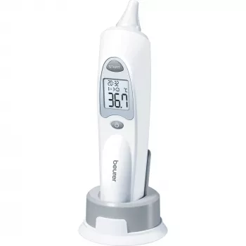 Termómetro de oído por contacto Beurer FT58 — blanco, medición por contacto, memoria, °C/°F, pila AAA