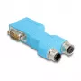 DELOCK distribuidor CAN-Bus D-Sub 9 conector macho/hembra a M12 de 5 polos codificado A 90° azul