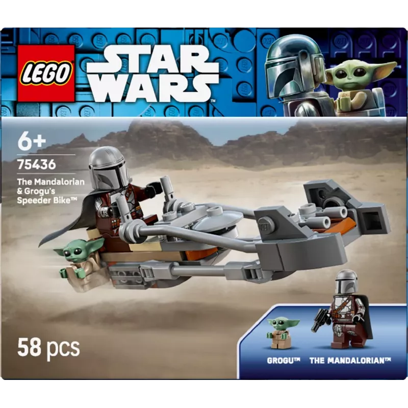 LEGO STAR WARS 75436 El Mandaloriano y la moto speeder de Grogu