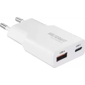 Cargador USB Voltcraft UC-1C1A30W01 1x USB-A USB-C carga rápida PD 3.0 blanco (VC-17012045)