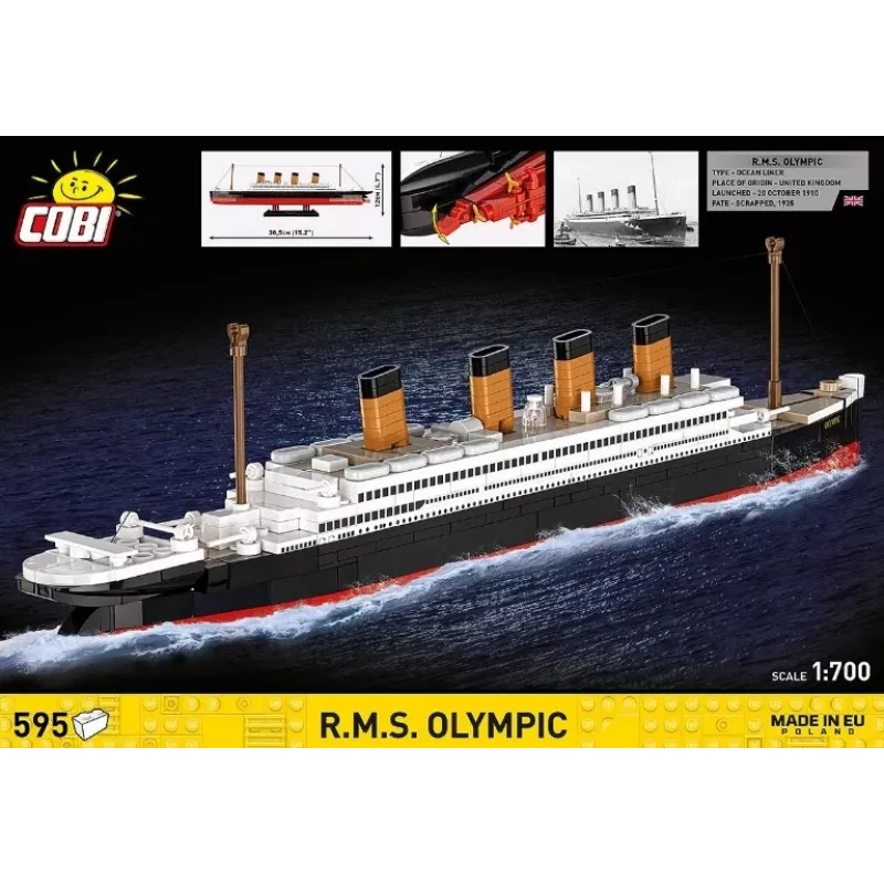 Set de construcción Cobi Blocks R.M.S. Olympic 59 bloques — set de modelismo de 59 piezas